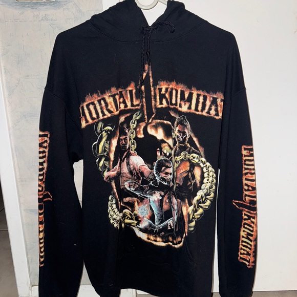 Goat Crew Mortal Kombat Black Hoodie with Graphic Print mens size medium - Picture 4 of 4